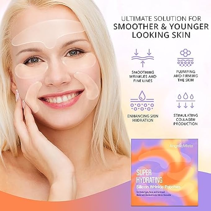 AngelicMisto REUSABLE SILICONE PATCHES FOR UNDER EYE, FACE AND FOREHEAD WRINKLES - Image 3